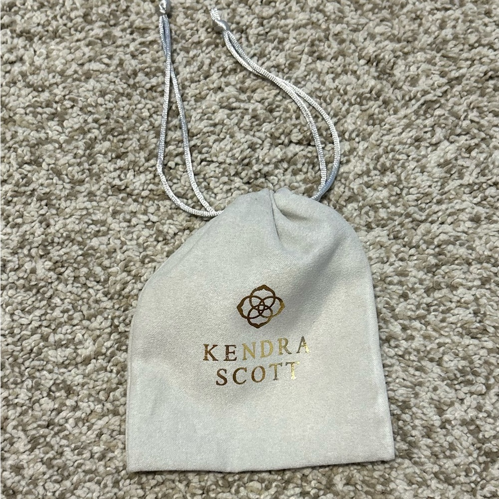 Kendra Scott Light Gray Pouch with Gold Logo